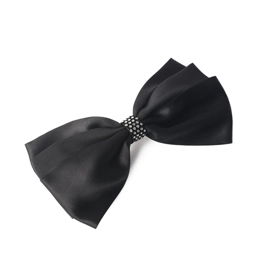 Silk ribbon barrette with Swarovski crystals