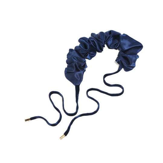 Scrunchie-style silk hair tie