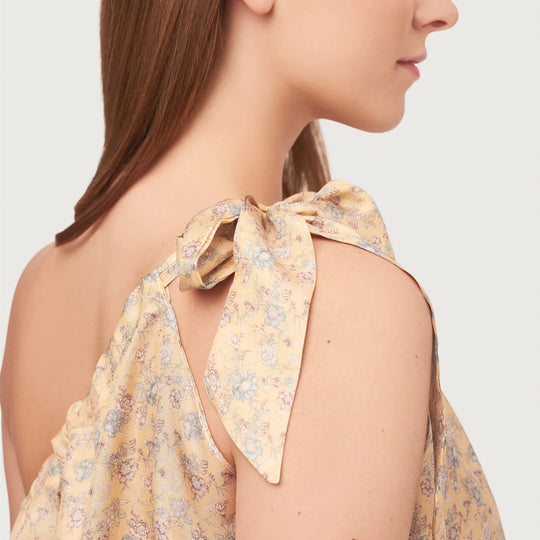 Kelly one-shoulder tie top in gold