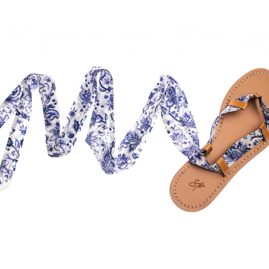 Ankle wrap sandals - paisley print
