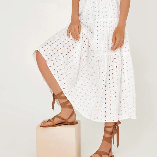 Ankle wrap sandals - nude