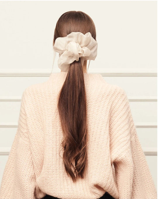 XL organza silk scrunchie