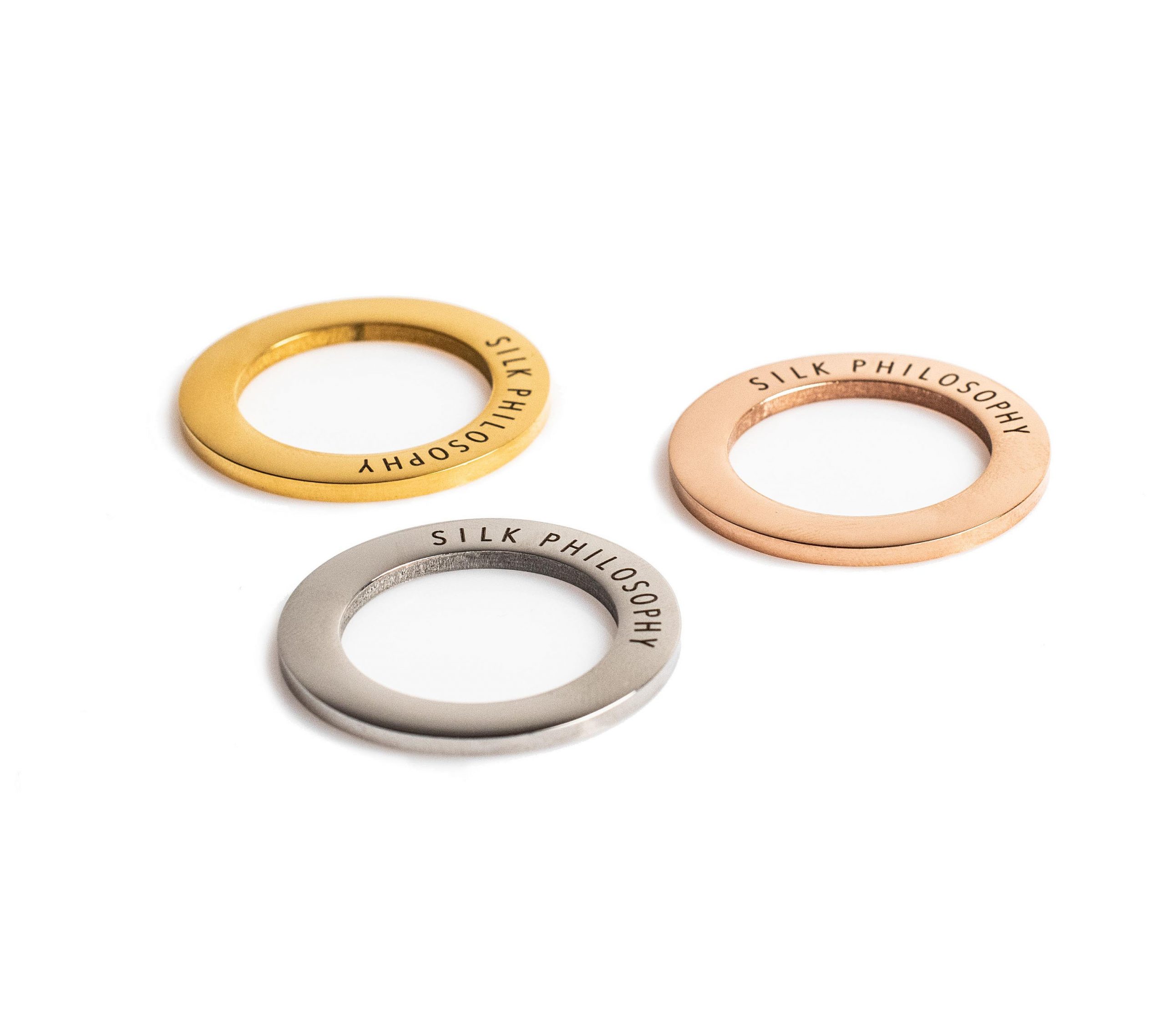 Reorganiseren Gooey Vervagen Yellow or Rose Gold Plated or Silver Stainless Steel Ring | Silk Philosophy